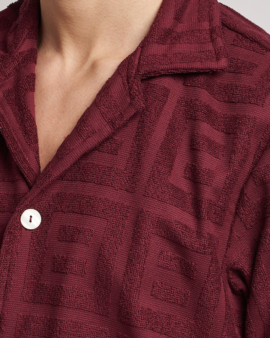 Mies | Kauluspaidat | OAS | Terry Cuba Short Sleeve Shirt Burgundy