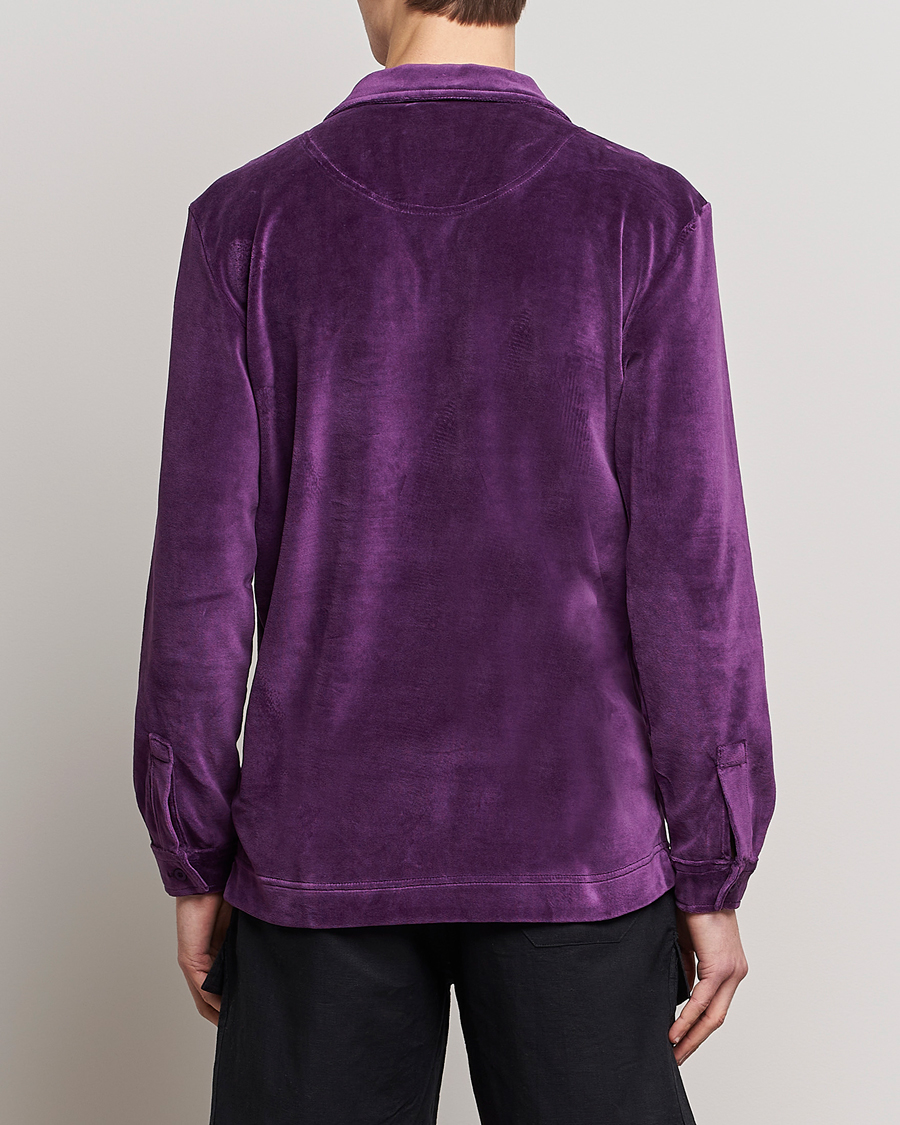 Mies | Kauluspaidat | OAS | Long Sleeve Velour Shirt Purple
