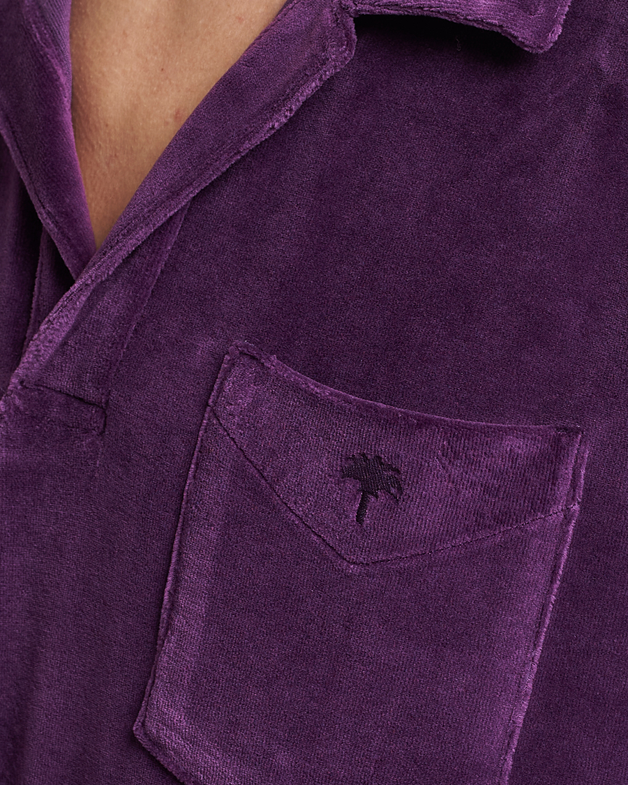 Mies | Kauluspaidat | OAS | Long Sleeve Velour Shirt Purple