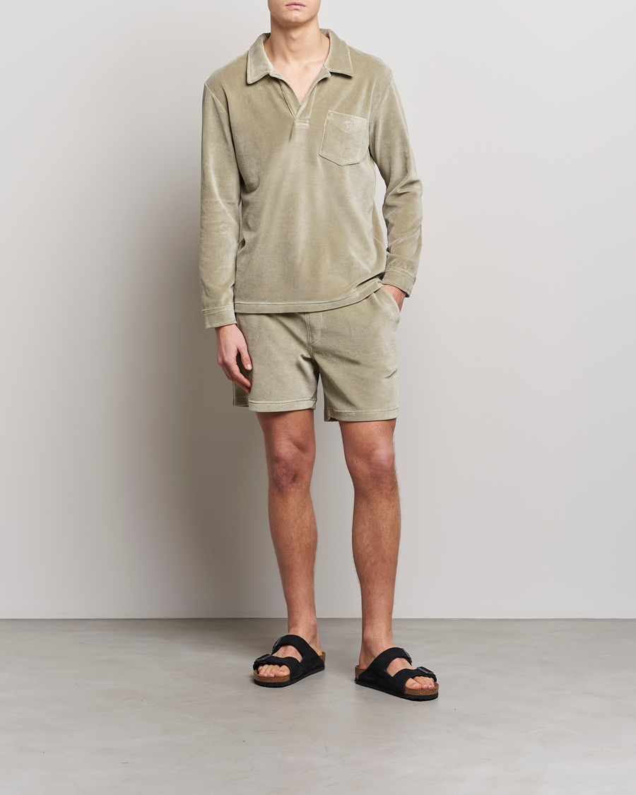 Mies | Shortsit | OAS | Drawstring Velour Shorts Washed Grey