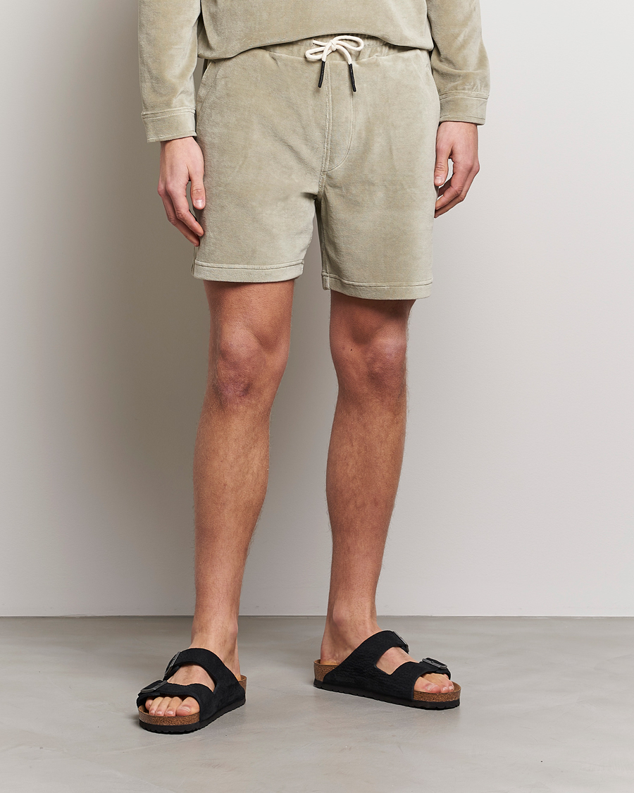 Mies | Shortsit | OAS | Drawstring Velour Shorts Washed Grey