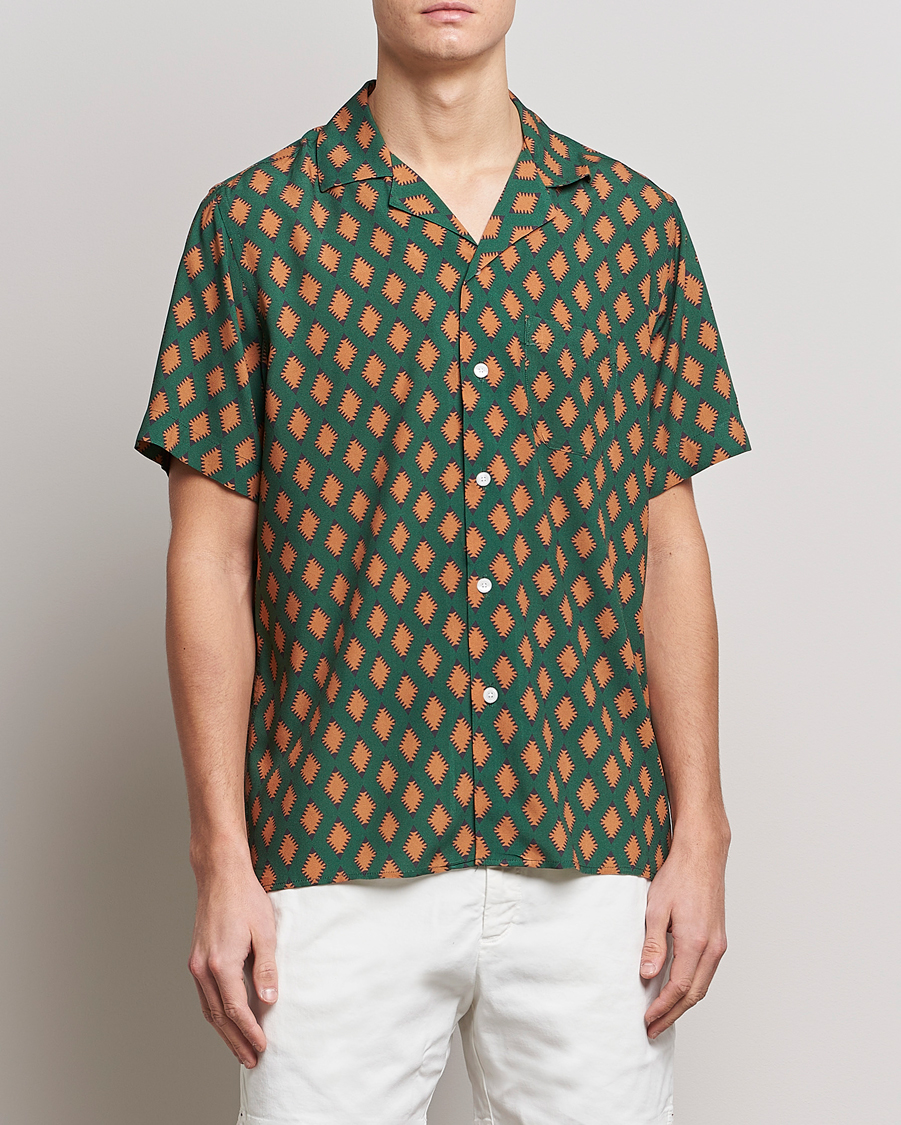 Mies | Kauluspaidat | OAS | Viscose Resort Short Sleeve Shirt Smokin Rustic