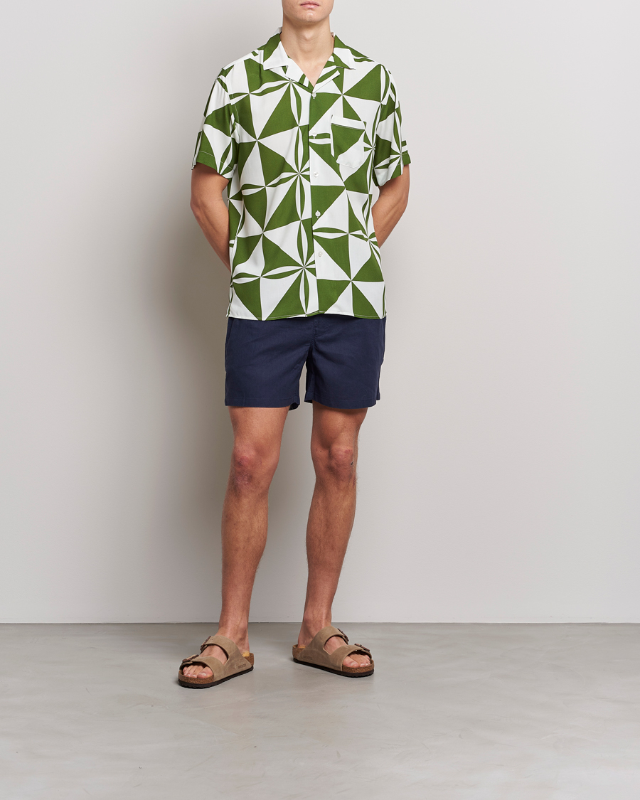 Mies | Kauluspaidat | OAS | Viscose Resort Short Sleeve Shirt Bloomy Plateau