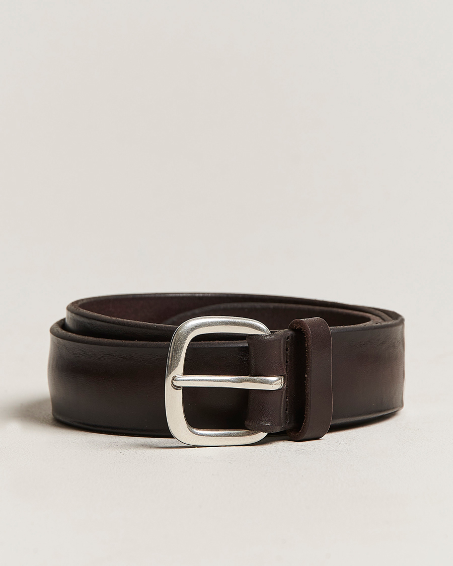 Mies | Orciani Vachetta Soft Leather Belt 3,5 cm Dark Brown | Orciani | Vachetta Soft Leather Belt 3,5 cm Dark Brown