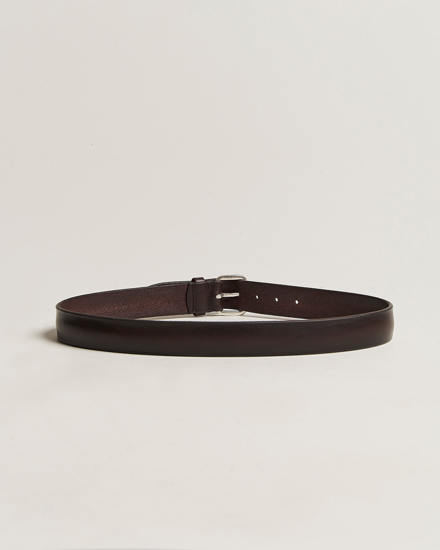Mies | Asusteet | Orciani | Vachetta Soft Leather Belt 3,5 cm Dark Brown
