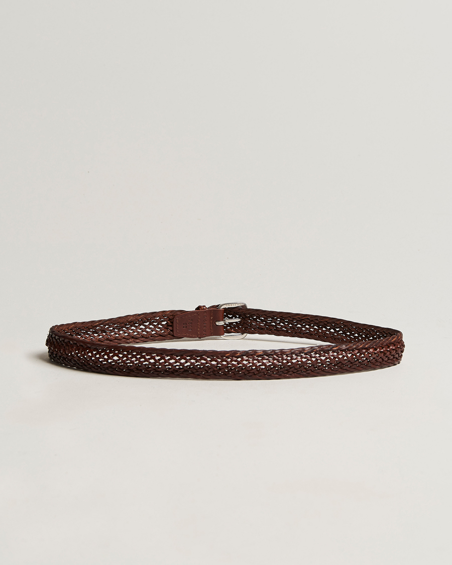 Mies | Asusteet | Orciani | Braided Leather Belt 3,5 cm Cognac