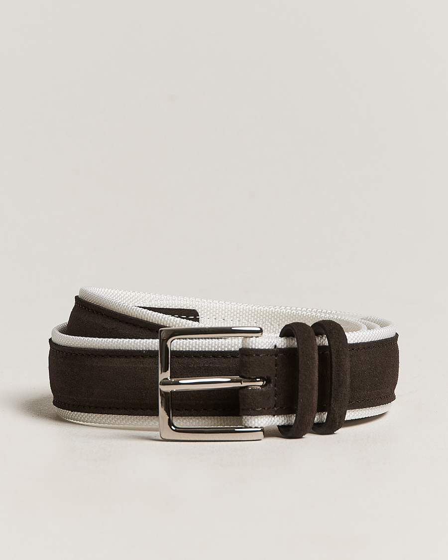 Mies | Orciani Amalfi Suede/Canvas Belt Dark Brown | Orciani | Amalfi Suede/Canvas Belt Dark Brown