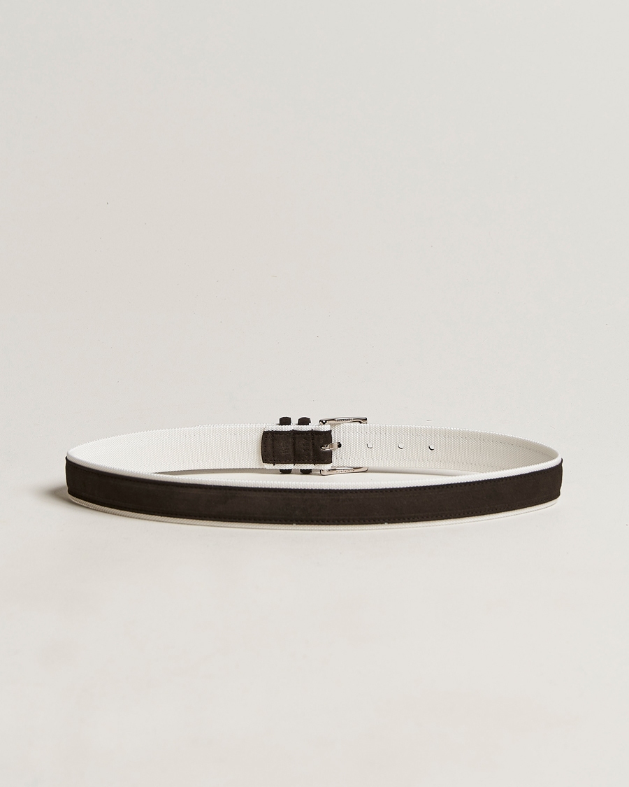 Mies | Orciani Amalfi Suede/Canvas Belt Dark Brown | Orciani | Amalfi Suede/Canvas Belt Dark Brown