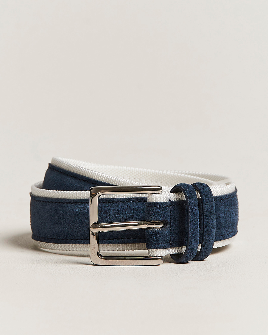 Mies | Orciani Amalfi Suede/Canvas Belt Navy | Orciani | Amalfi Suede/Canvas Belt Navy