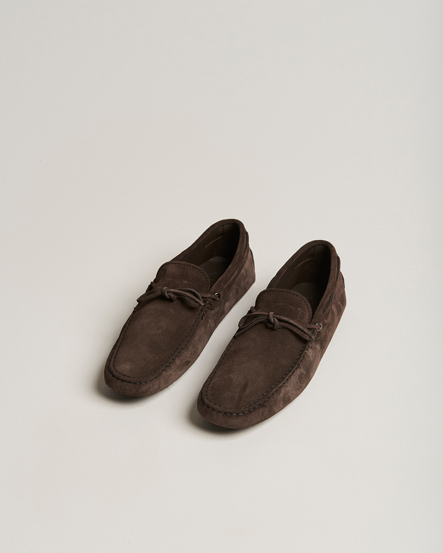 Mies | Tod's | Tod's | Laccetto Gommino Carshoe Dark Brown Suede