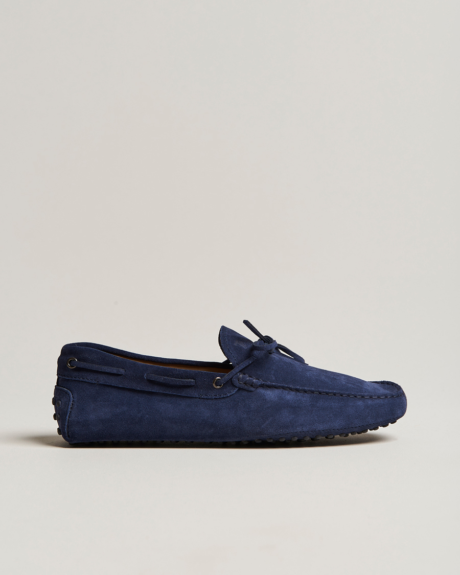 Mies | Tod's Laccetto Gommino Carshoe Navy Suede | Tod's | Laccetto Gommino Carshoe Navy Suede