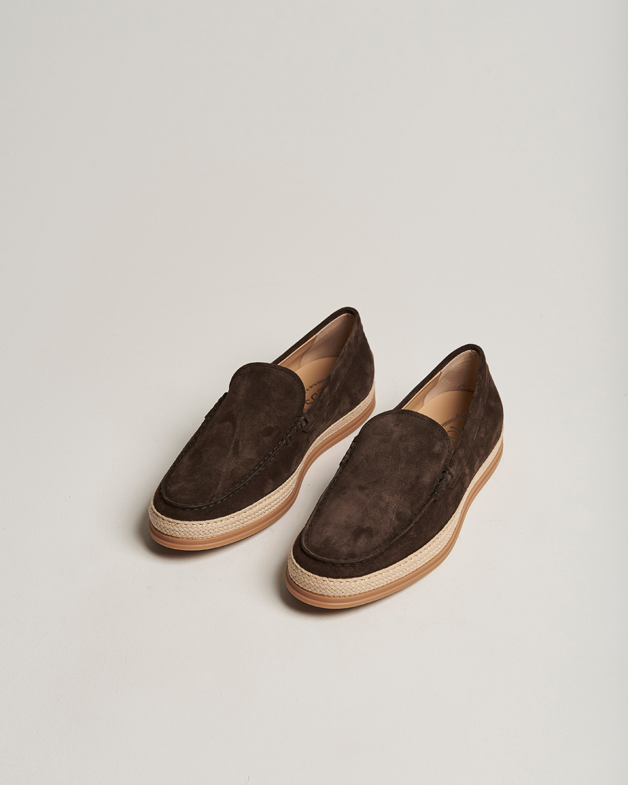 Mies |  | Tod's | Raffia Loafers Dark Brown Suede
