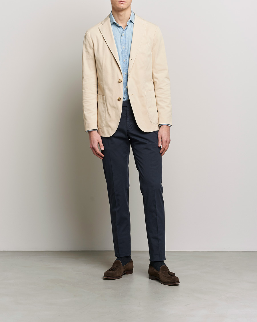 Mies | Pikkutakit | Boglioli | K Jacket Cotton Stretch Blazer Light Beige
