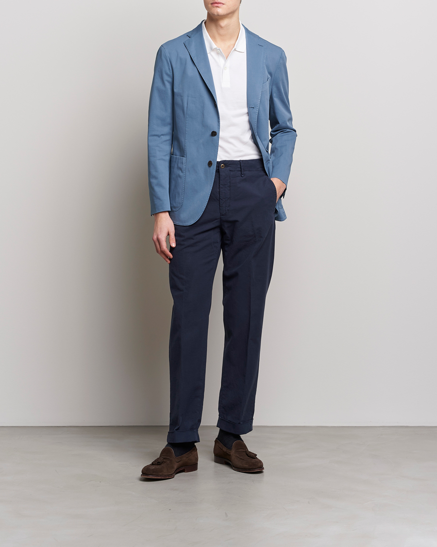 Mies | Pikkutakit | Boglioli | K Jacket Cotton Stretch Blazer Dusty Blue