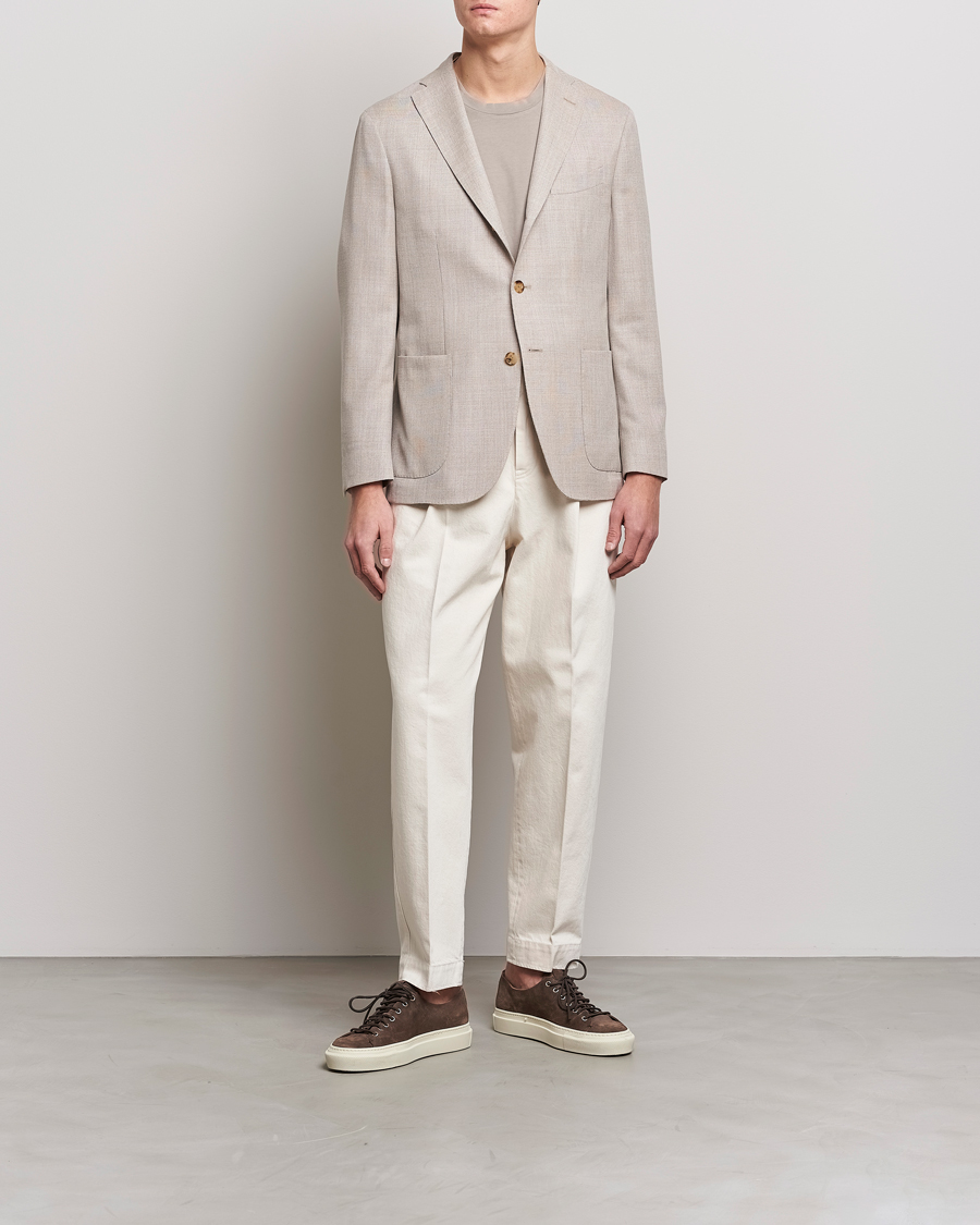 Mies | Pikkutakit | Boglioli | K Jacket Wool Hopsack Blazer Beige