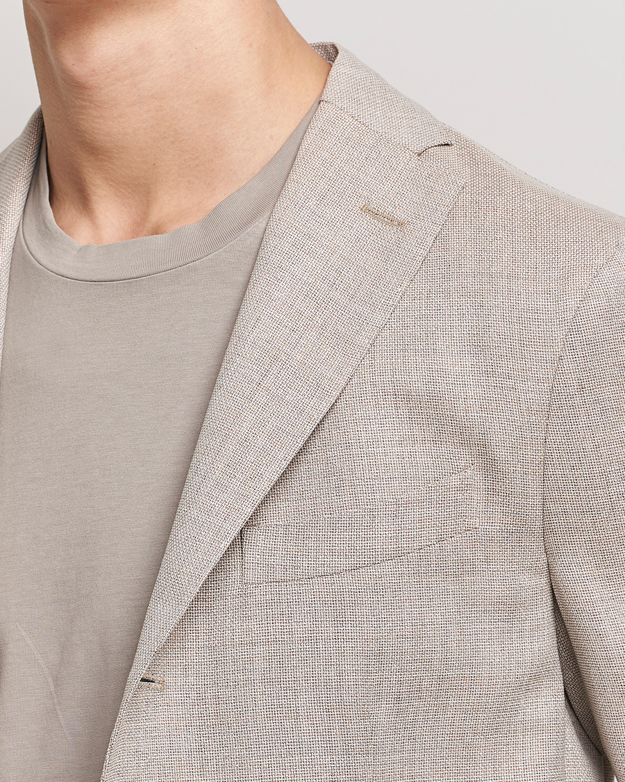 Mies | Pikkutakit | Boglioli | K Jacket Wool Hopsack Blazer Beige