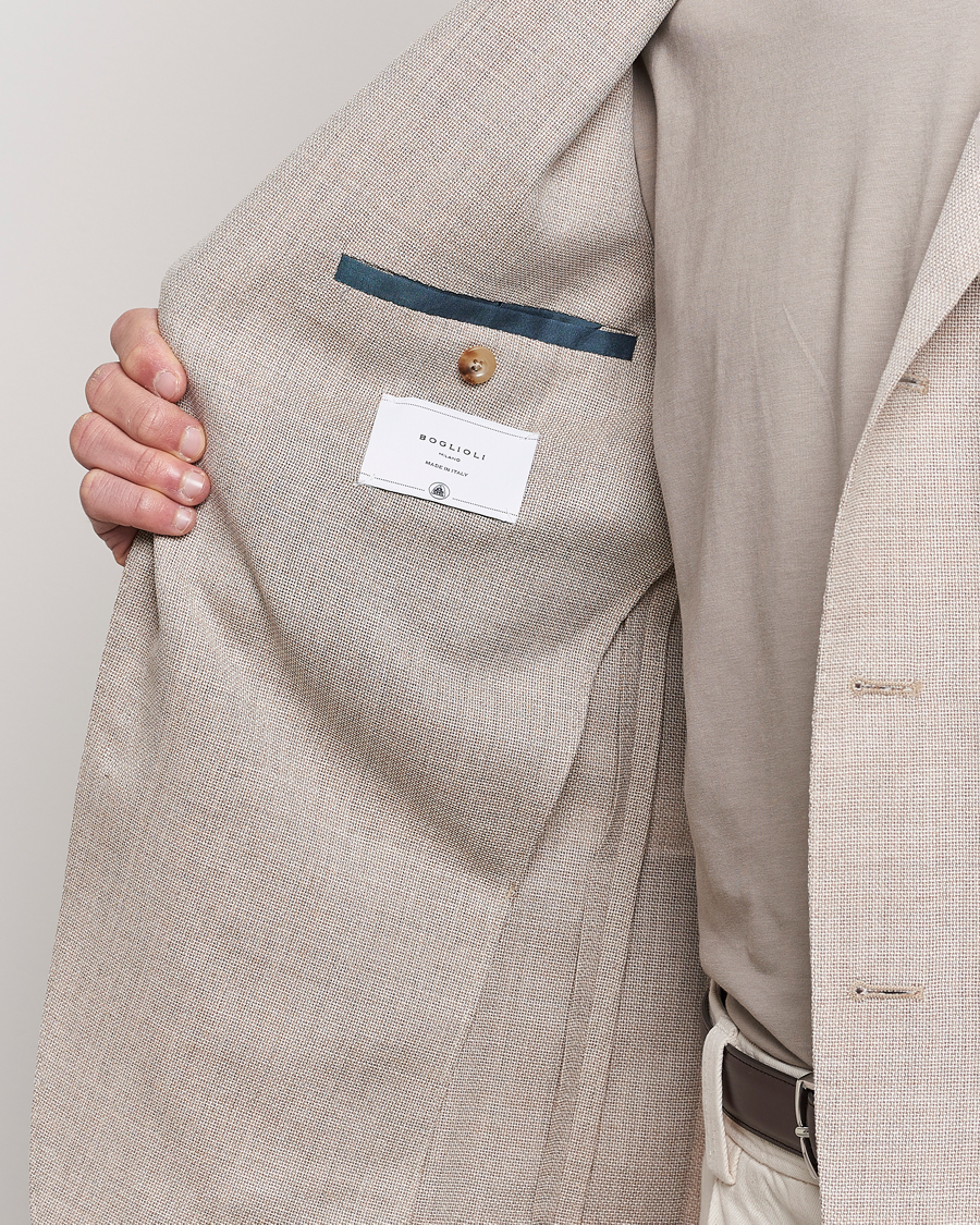 Mies | Pikkutakit | Boglioli | K Jacket Wool Hopsack Blazer Beige