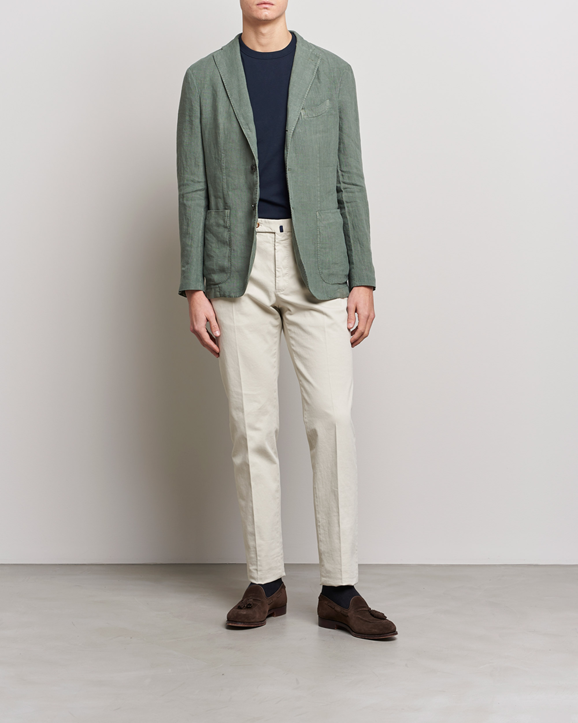 Mies | Pikkutakit | Boglioli | K Jacket Linen Blazer Sage Green
