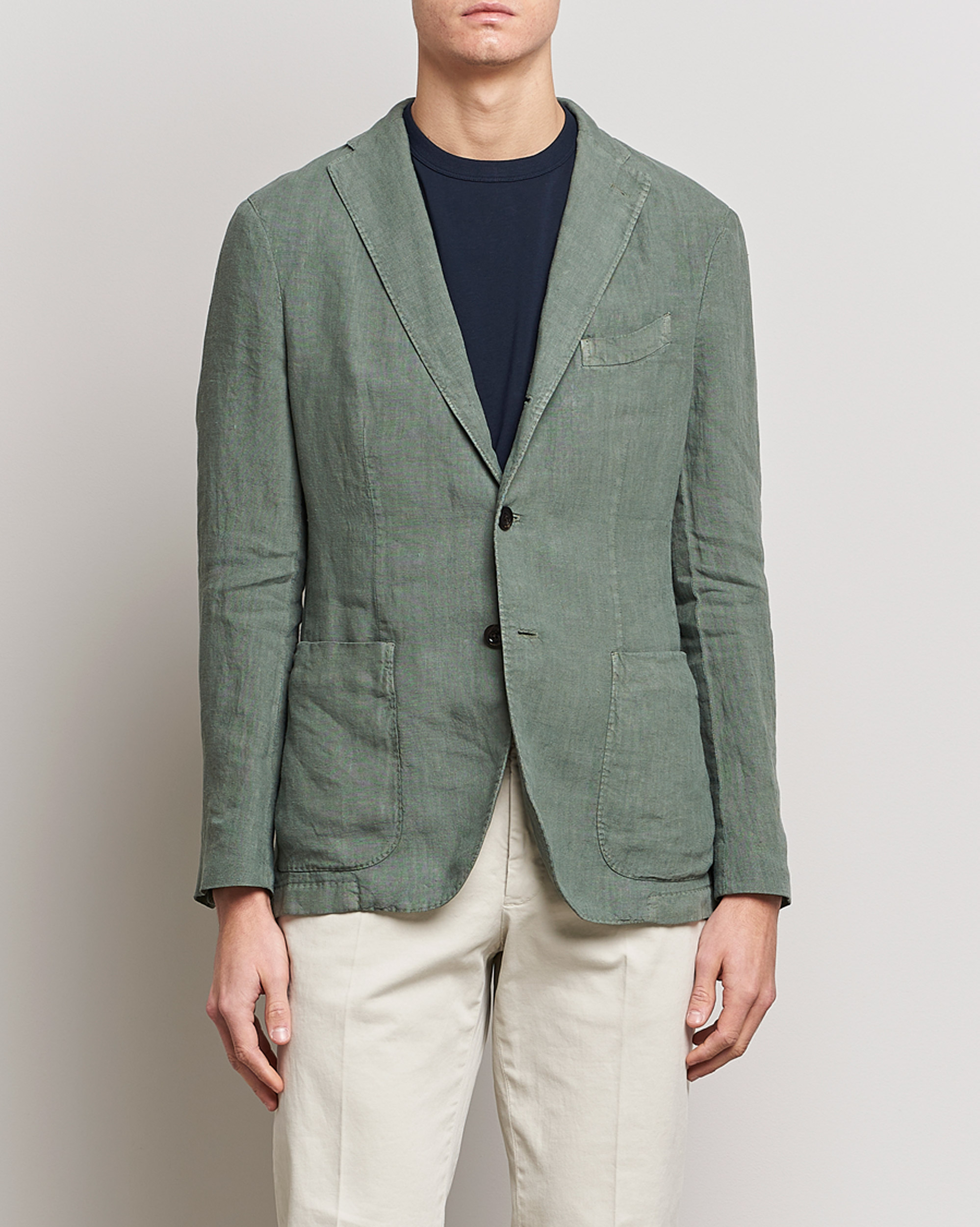Mies |  | Boglioli | K Jacket Linen Blazer Sage Green