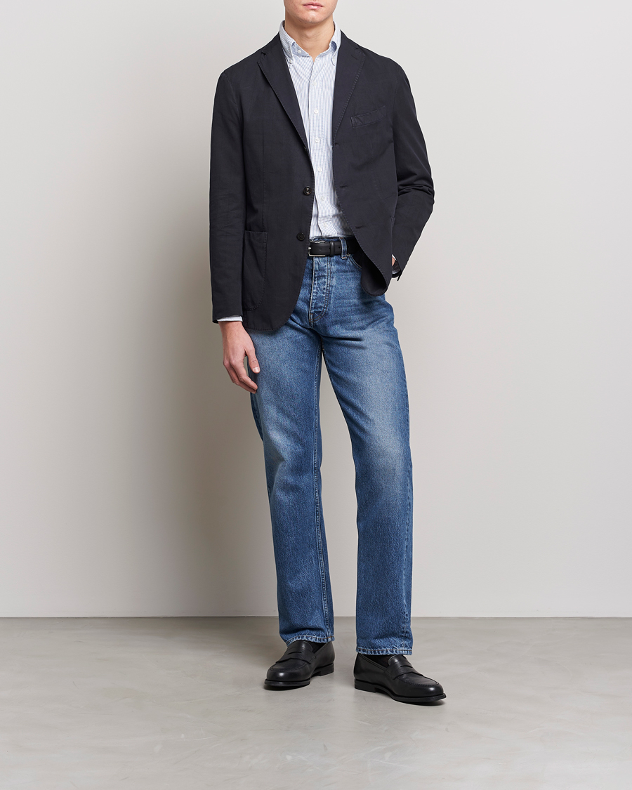 Mies | Pikkutakit | Boglioli | Cotton/Silk Prince Of Wales Check Blazer Navy