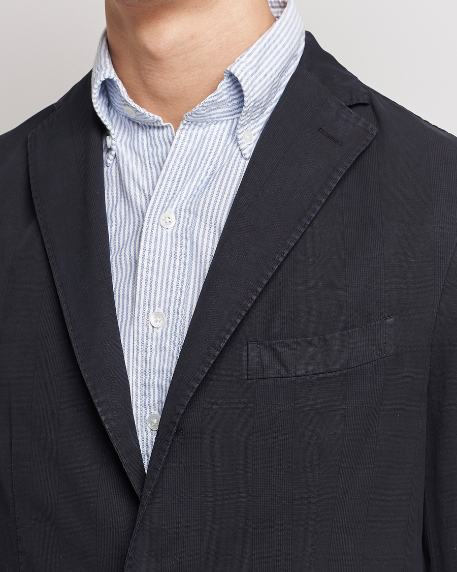 Mies | Pikkutakit | Boglioli | Cotton/Silk Prince Of Wales Check Blazer Navy