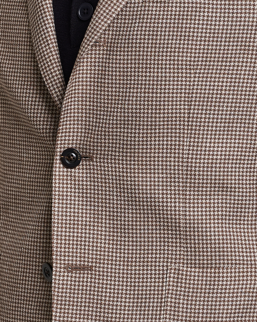 Mies | Pikkutakit | Boglioli | Wool/Linen Houndstooth Blazer Beige
