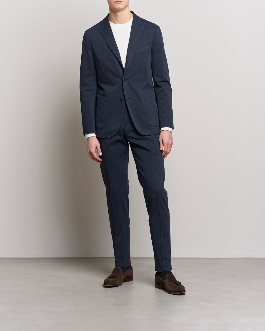 Mies | Puvut | Boglioli | K Jacket Cotton Stretch Suit Navy