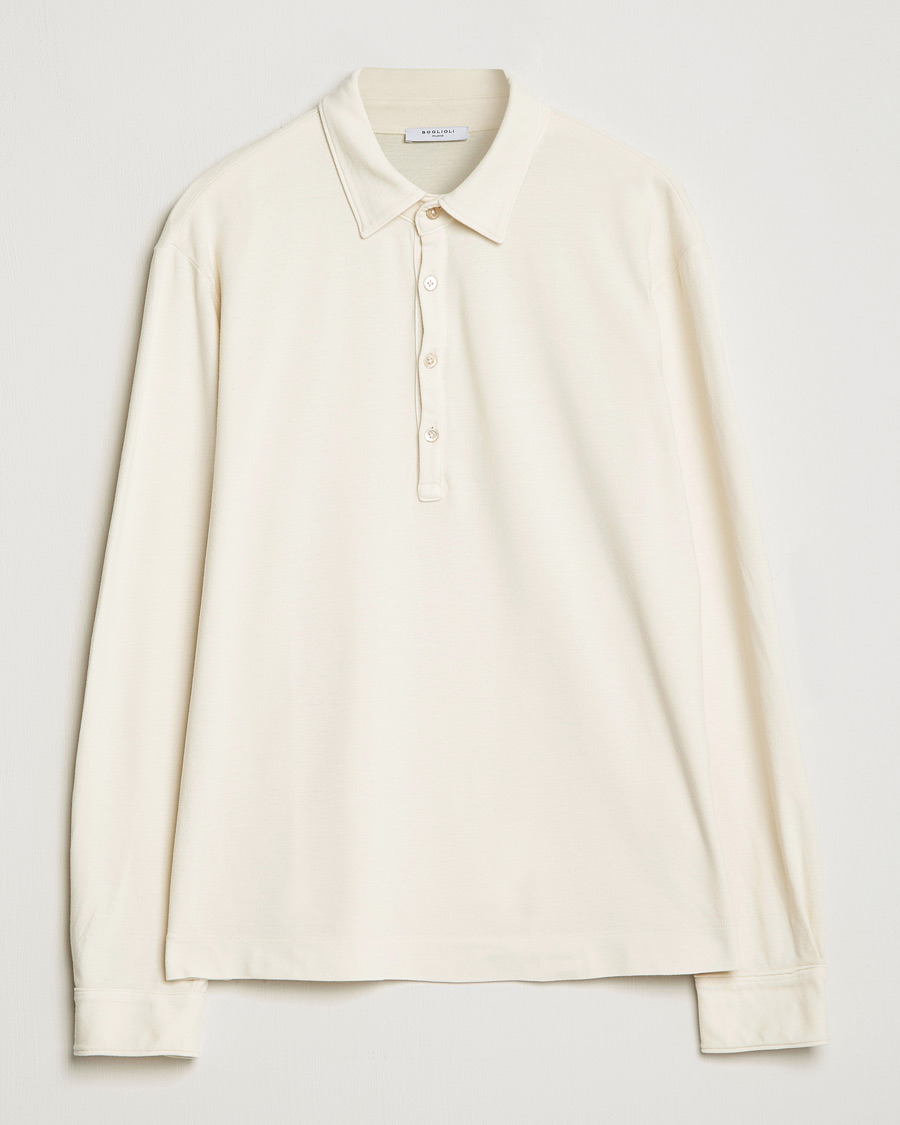 Mies | Puserot | Boglioli | Long Sleeve Polo Beige