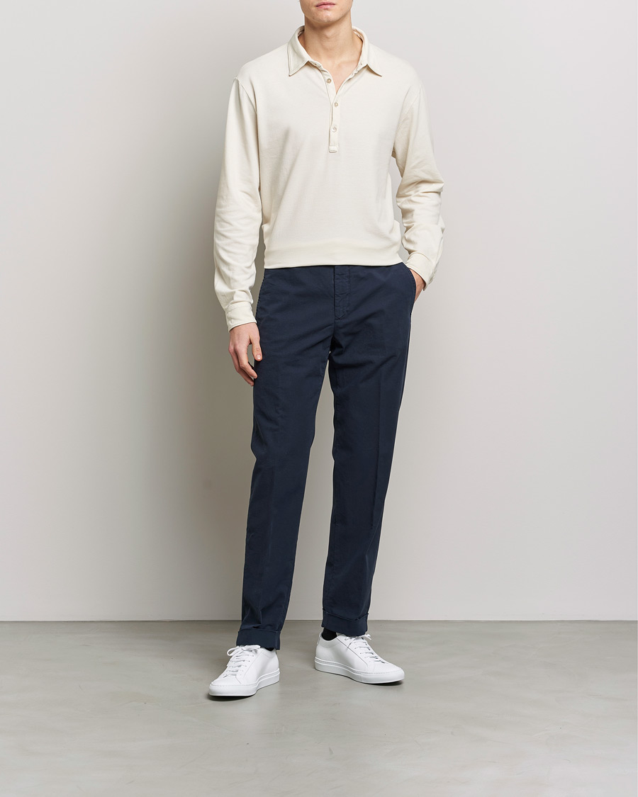 Mies | Puserot | Boglioli | Long Sleeve Polo Beige