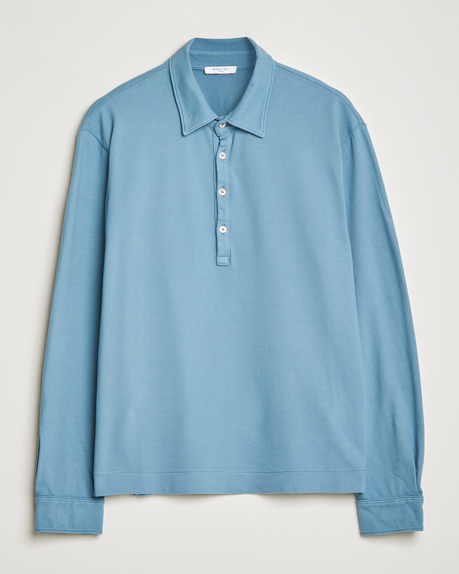 Mies | Puserot | Boglioli | Long Sleeve Polo Light Blue