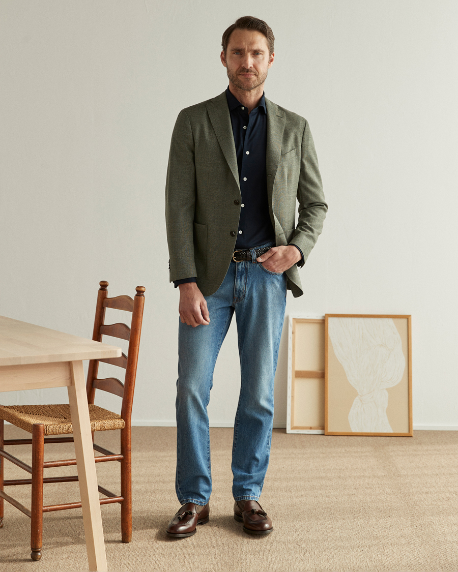 Mies | Farkut | Boglioli | Denim Jeans Medium Wash