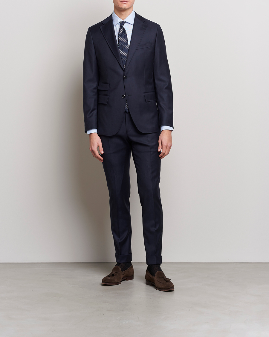 Mies | Kauluspaidat | Mazzarelli | Soft Cotton Microweave Shirt Light Blue