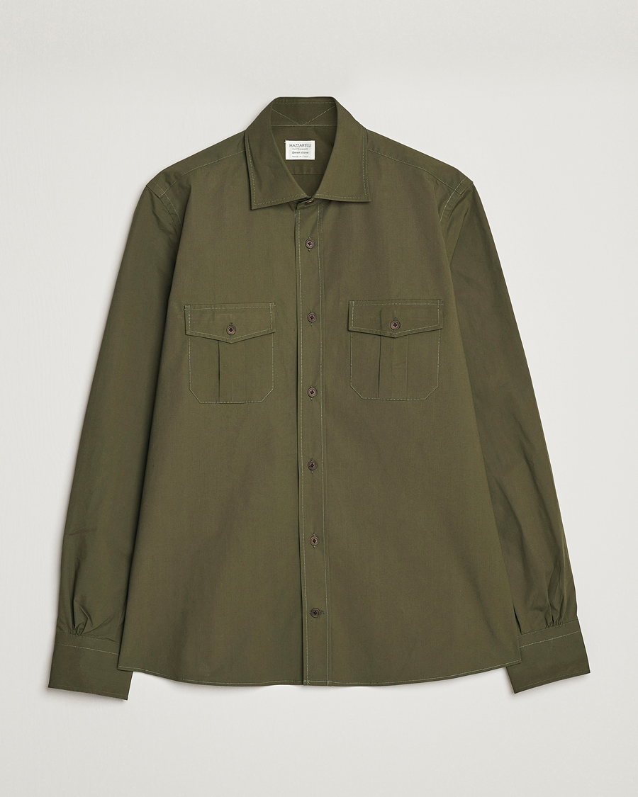 Mies | Kauluspaidat | Mazzarelli | Safari Overshirt Olive