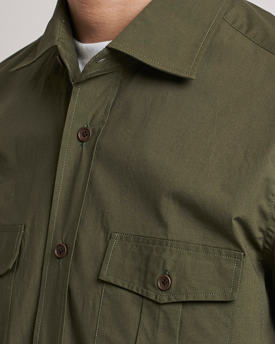 Mies | Kauluspaidat | Mazzarelli | Safari Overshirt Olive
