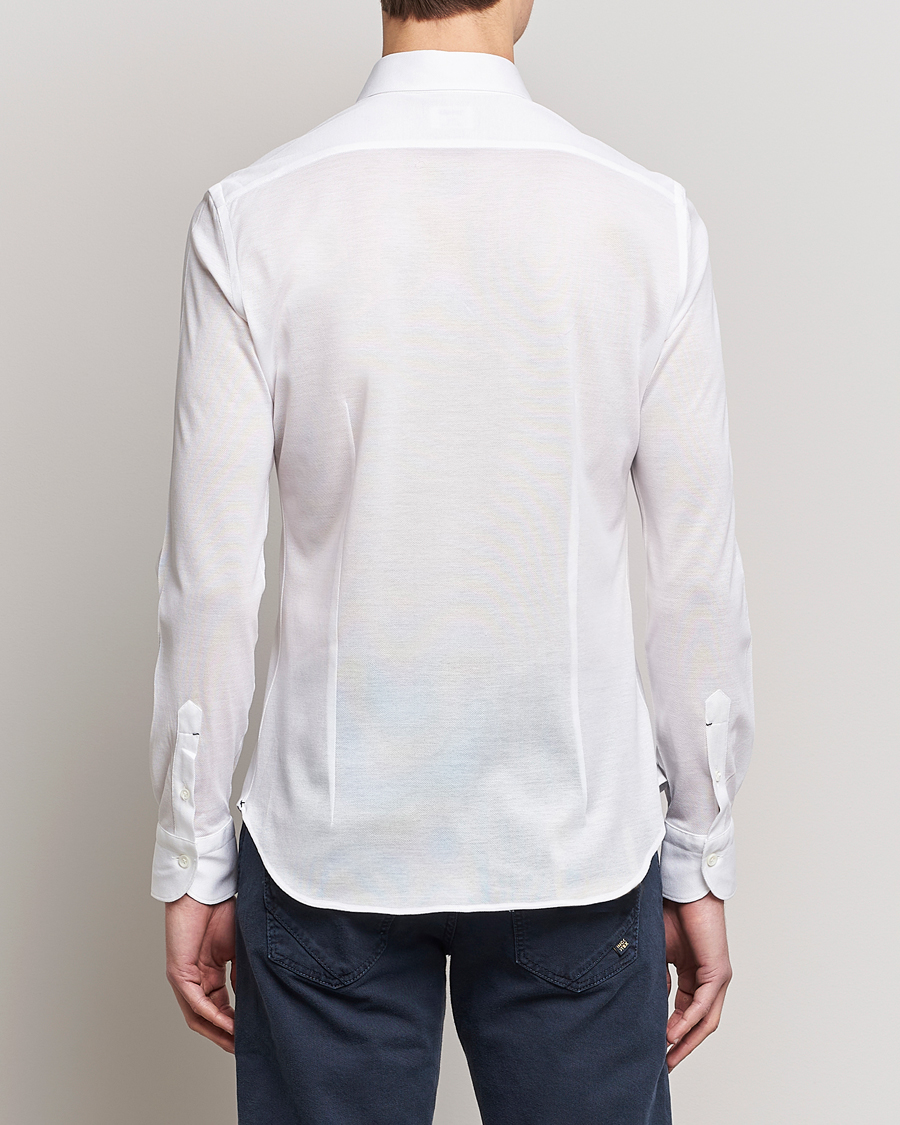Mies | Kauluspaidat | Mazzarelli | Soft Washed Piquet Shirt White