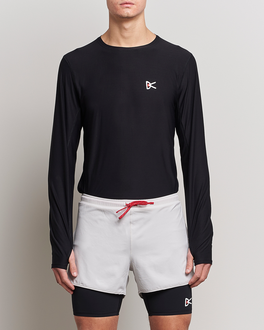 Mies | T-paidat | District Vision | Aloe-Tech Long Sleeve T-Shirt Black