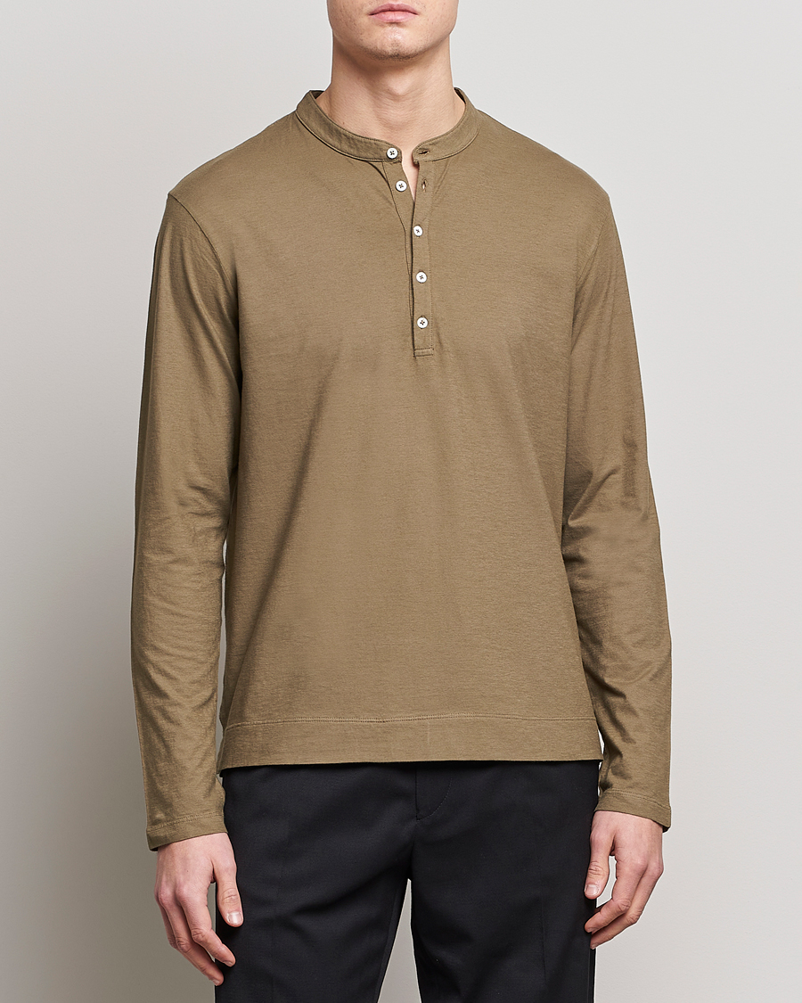 Mies | Puserot | Massimo Alba | Hawai Watercolor Henley Green Desert