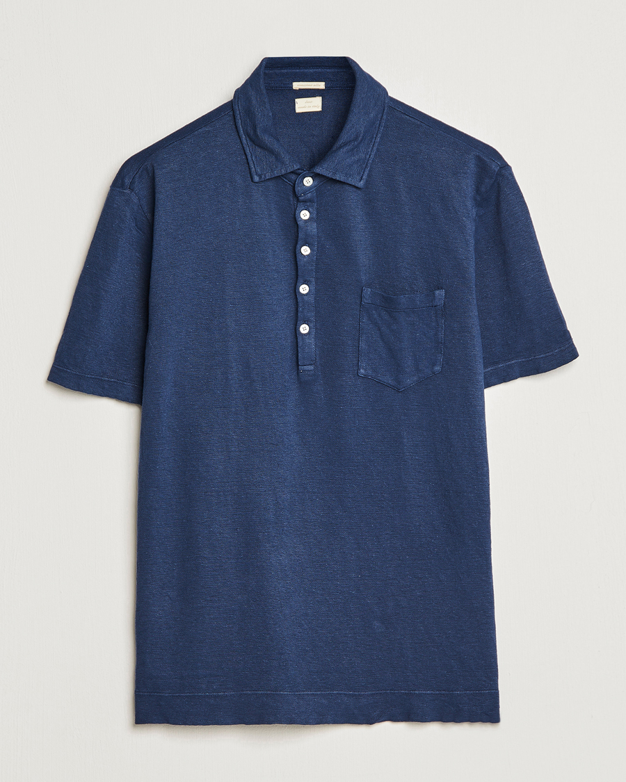 Mies | Pikeet | Massimo Alba | Wembley Linen Polo Navy
