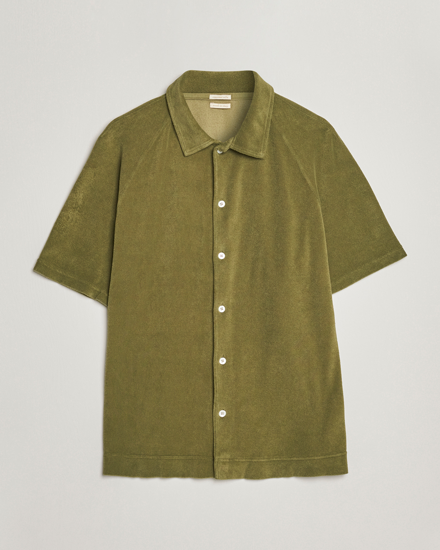 Mies | Pikeet | Massimo Alba | Terry Polo Shirt Green Desert