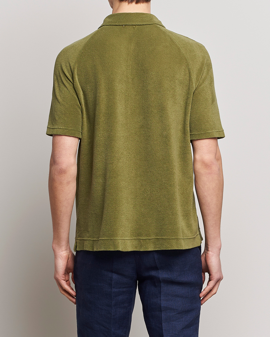 Mies | Pikeet | Massimo Alba | Terry Polo Shirt Green Desert