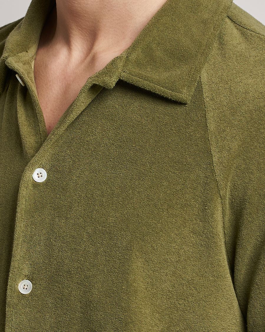 Mies | Pikeet | Massimo Alba | Terry Polo Shirt Green Desert