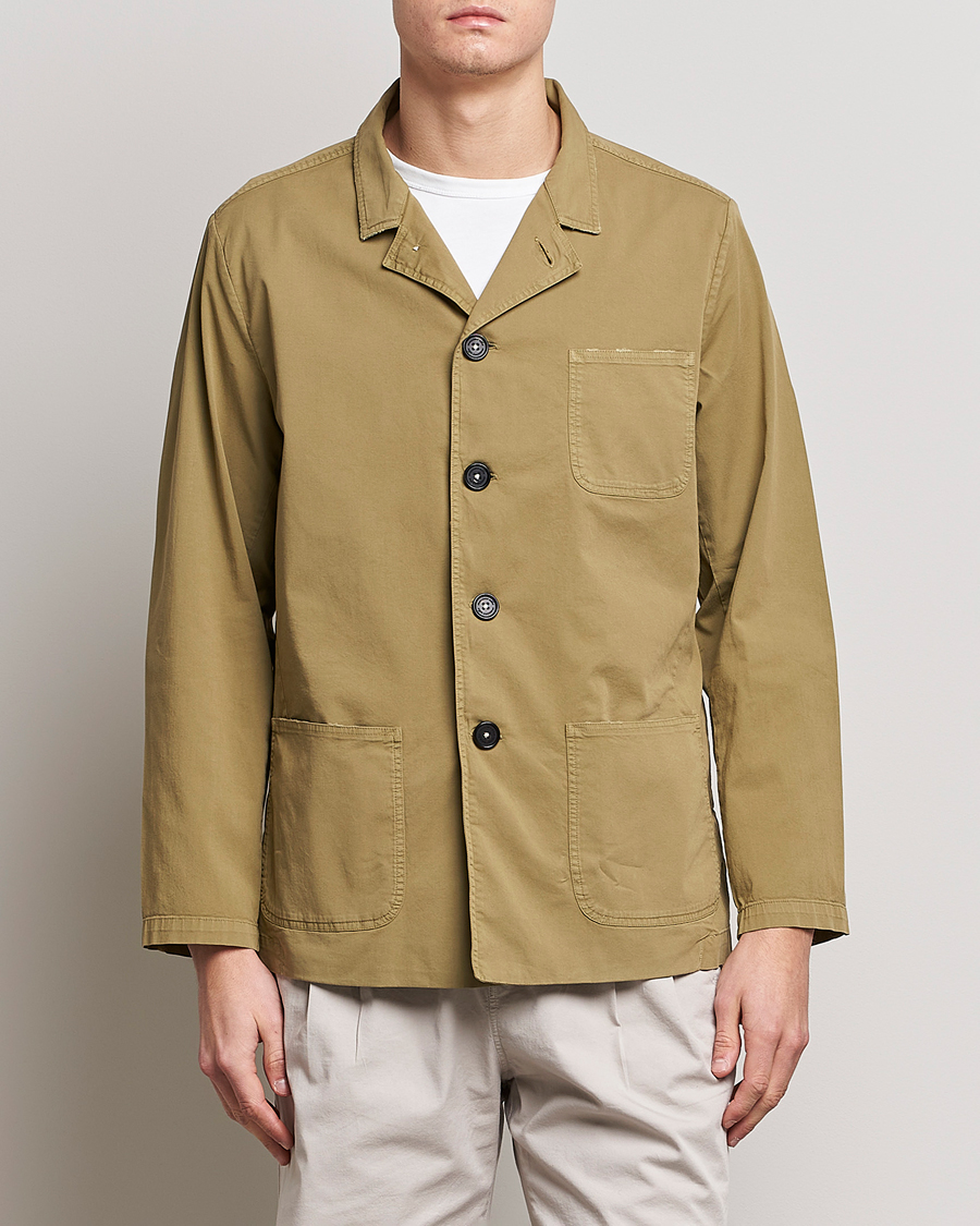 Mies |  | Massimo Alba | Florida Stone Washed Shirt Jacket Green Desert