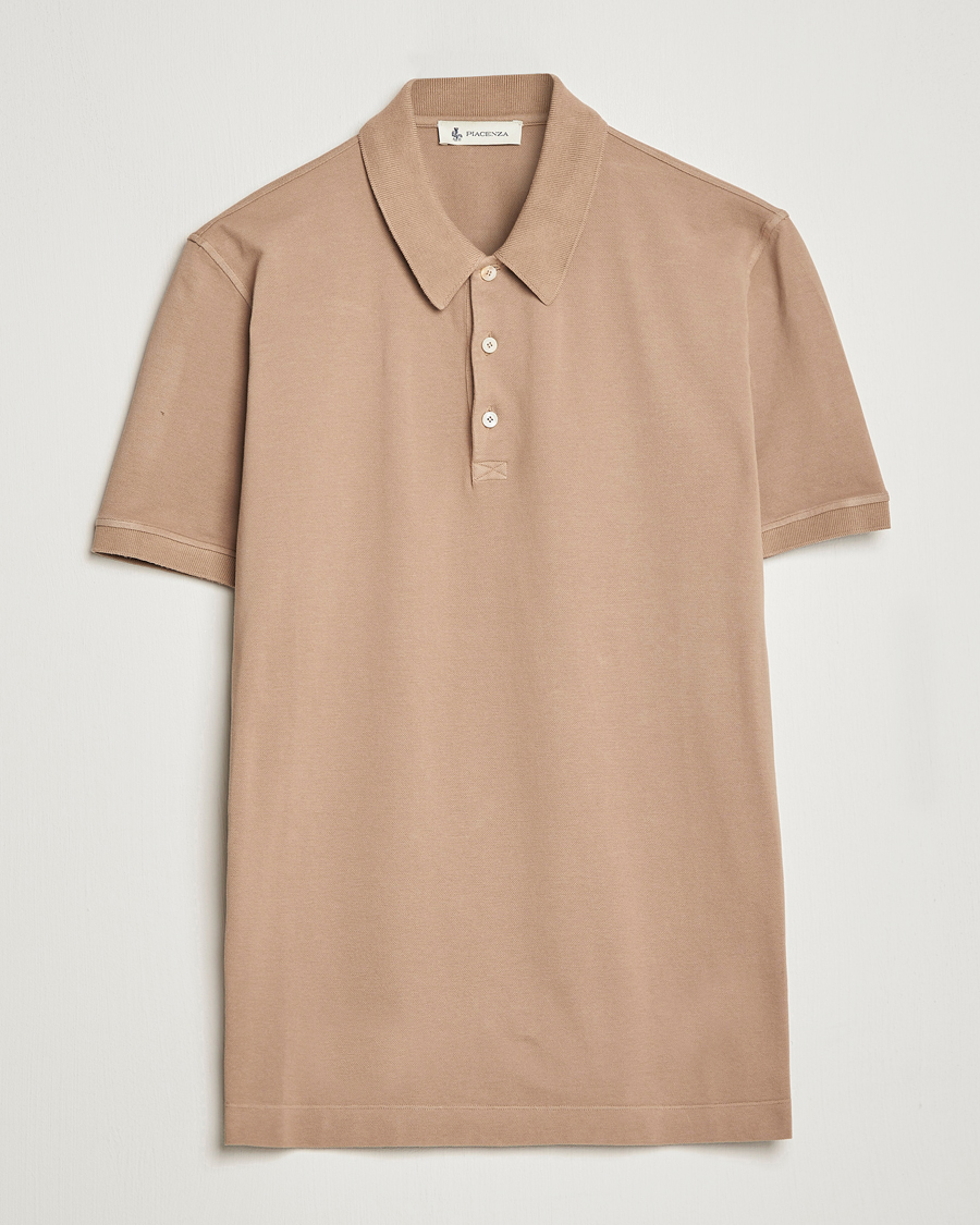 Mies | Pikeet | Piacenza Cashmere | Portofino Short Sleeve Polo Beige