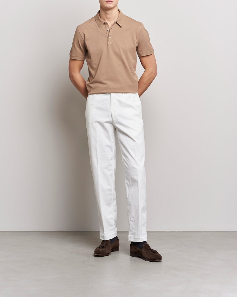 Mies | Pikeet | Piacenza Cashmere | Portofino Short Sleeve Polo Beige
