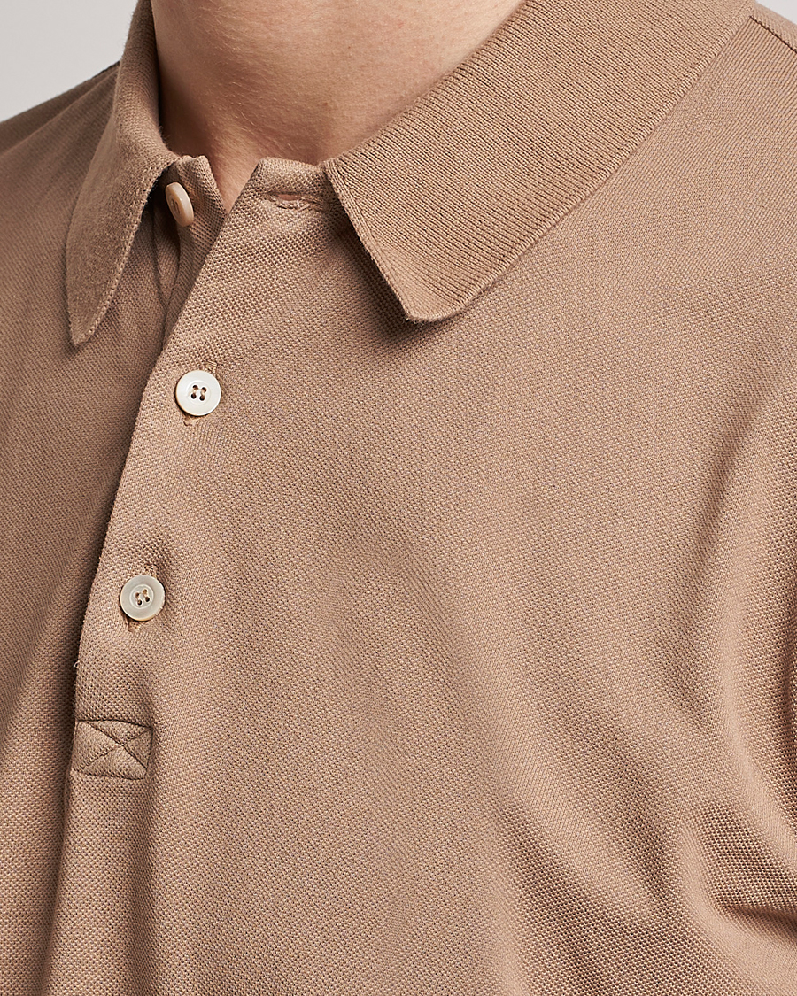 Mies | Pikeet | Piacenza Cashmere | Portofino Short Sleeve Polo Beige