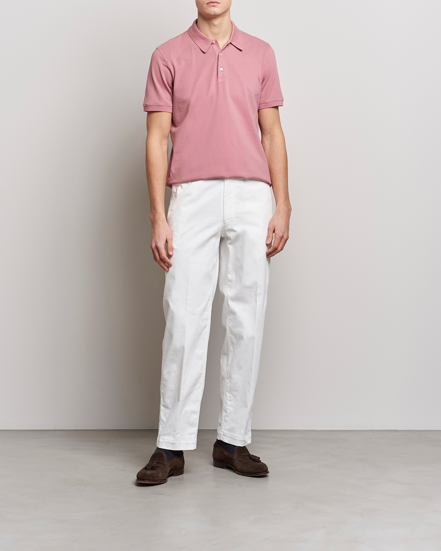 Mies | Pikeet | Piacenza Cashmere | Portofino Short Sleeve Polo Rosa