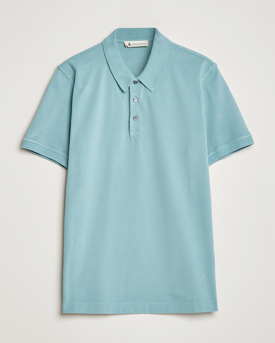 Mies | Pikeet | Piacenza Cashmere | Portofino Short Sleeve Polo Light Blue