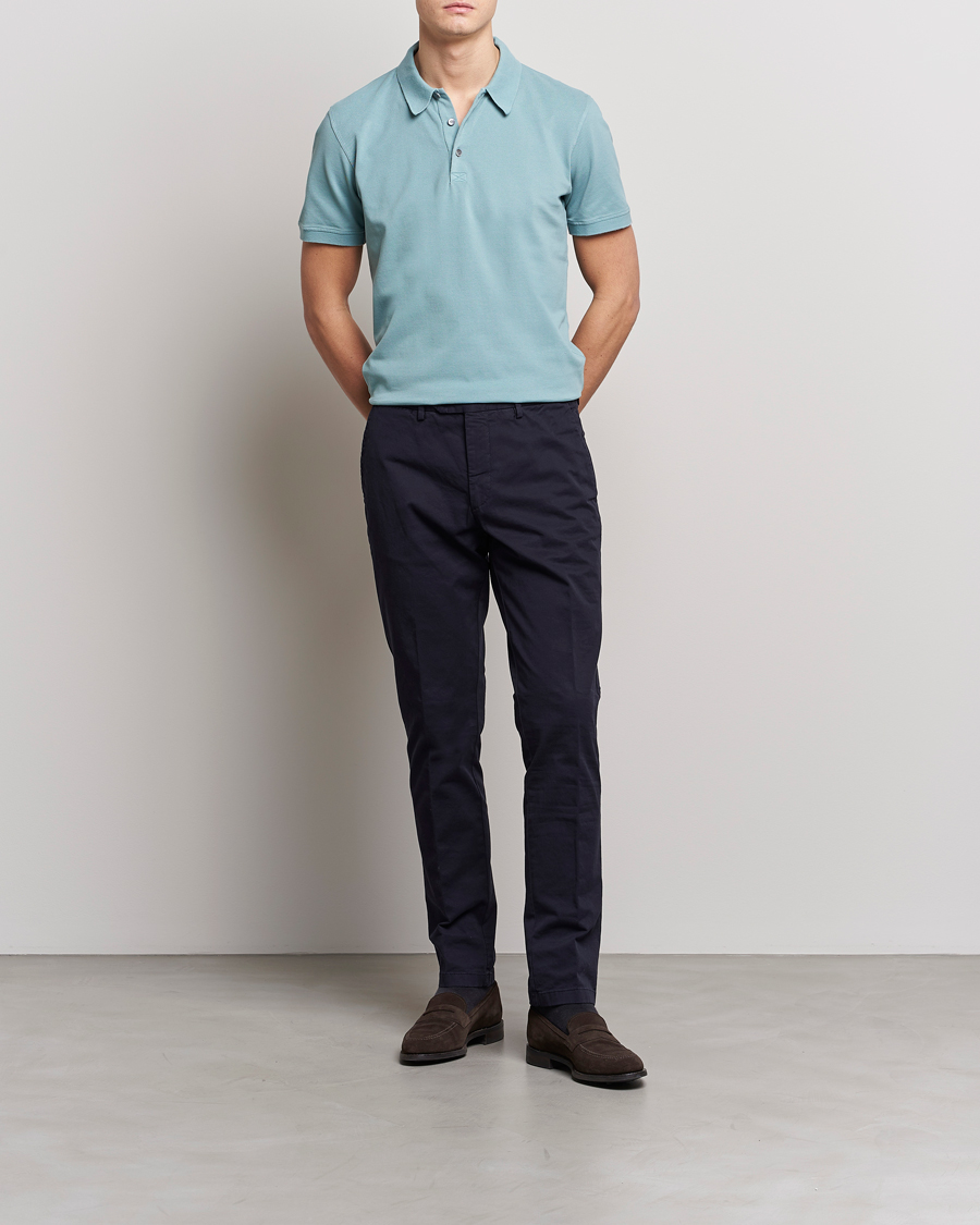 Mies | Pikeet | Piacenza Cashmere | Portofino Short Sleeve Polo Light Blue