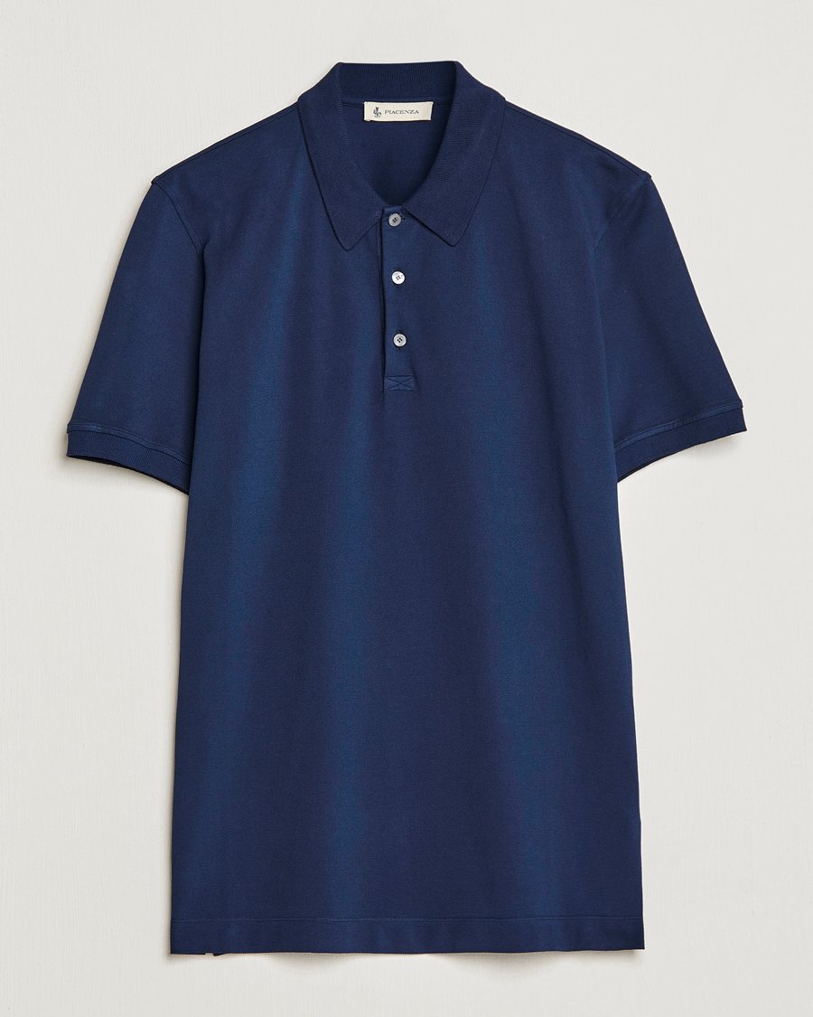 Mies | Pikeet | Piacenza Cashmere | Portofino Short Sleeve Polo Navy