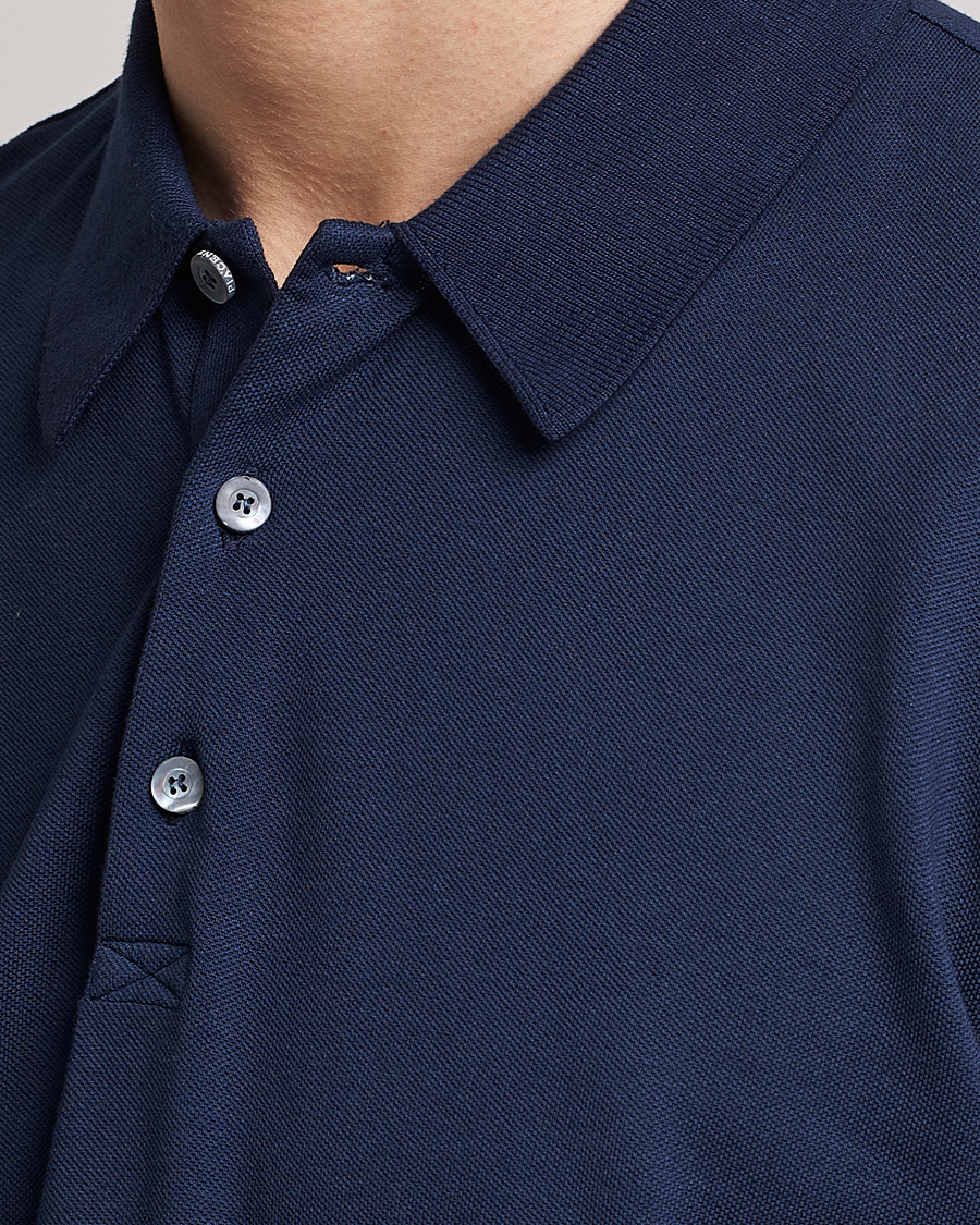 Mies | Pikeet | Piacenza Cashmere | Portofino Short Sleeve Polo Navy